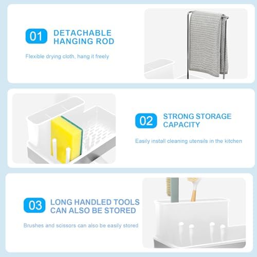 Sponge Holder for Kitchen Sink,Stainless Steel Sink Caddy