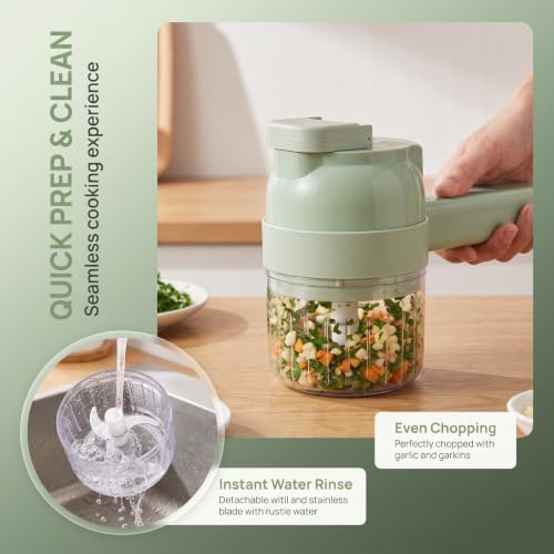 Multi Blade Chopper,Multiblade Chopper 5-In-1 Electric Vegetable Cutter Set - Image 5