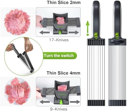 Meat Slicer for Fresh Raw Meat, Manual Fresh Meat Slicer Cutter (2 or 4 mm)