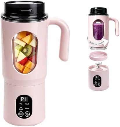 Portable Blender 580ML with LED Display and 12-Blade (pink) by Lilogimakelifemoreportable