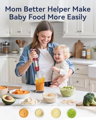 Immersion Blender Handheld 1000W 5 in 1 Corded Stick Hand Blender Kitchen with 12 Speed, BPA-Free, Mixing Beaker, Chopper, Whisk, Milk Frother, Perfect Emulsifier for Soup, Baby Food, Sauce, Puree - Image 6