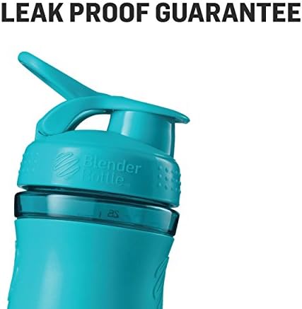 BlenderBottle SportMixer Tritan Grip Shaker Bottle, Aqua/White, 28-Ounce - Image 5