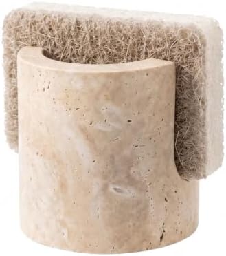 Travertine Sponge Holder for Kitchen Sink, Natural Stone Caddy Tray