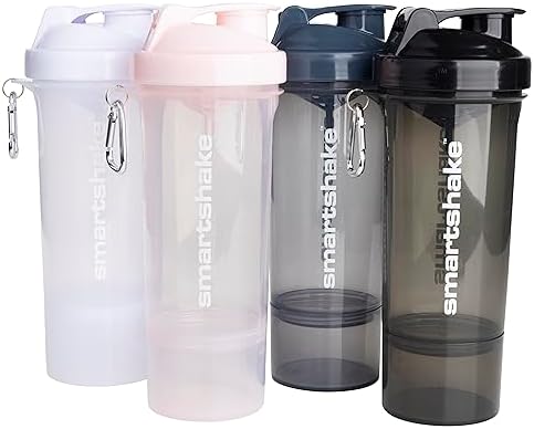 Smartshake Slim 4 Pack 400 ml/13.5 oz Protein Shaker Bottle | Silent Mixing | Leak-Proof Shaker Bottle | Shaker Cups For Protein Shakes | Gym Shaker Bottle | BPA-Free, Dishwasher Safe | Multicolor by Smartshake