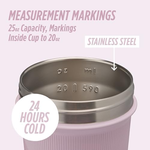 BlenderBottle Sport Sleek Stainless Steel Shaker Bottle 25 oz Stripes - Image 4