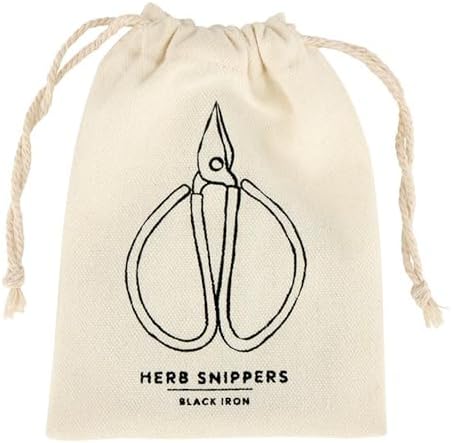 Kitchen Herb Shears Garden Scissors Herb Snipper, 5" Long, Black