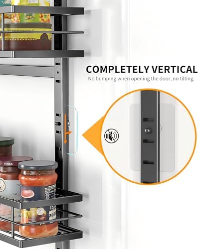 9-Tier Over The Door Pantry Organizer, Pantry Organization and Storage, Black Hanging Basket Wall Spice Rack Seasoning Shelves, Home & Kitchen Bedroom Bathroom House Essentials