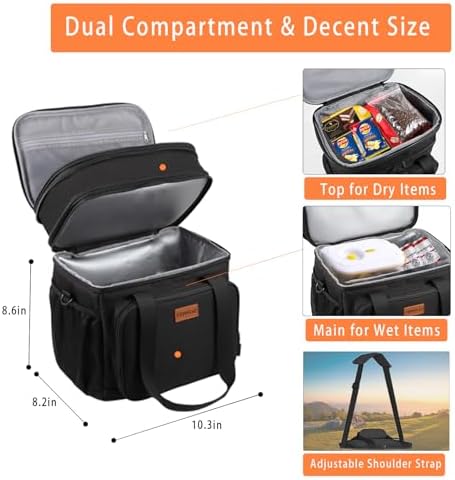 Expandable Lunch Box Insulated Leakproof Cooler Bag Work Outdoor