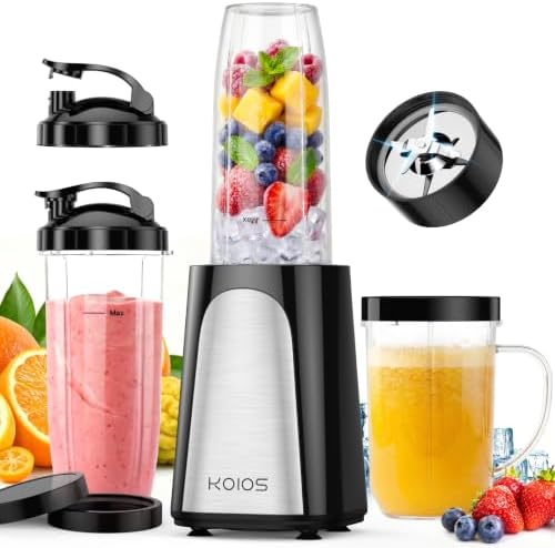 KOIOS 1000W Smoothie Blender, 15-in-1 Single Serve Set, Press-Twist Design by KOIOS