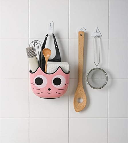 QTMY 2 PACK Sponge Holder Basket with Buckle,Sink Faucet Caddy Hanging Drain Rack, Gadget Soap Brush Desk Pen Organizer for Kitchen Bathroom,Pink Green