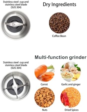 DR MILLS DM-7412M Stainless Steel Electric Dried Spice and Coffee Grinder,2 in 1 Wet and Dry, Detachable Cups, Dishwasher Safe - Image 6