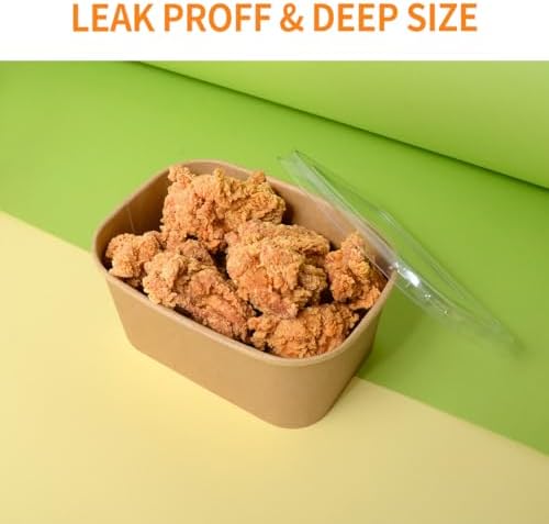 35 oz Paper Food Containers with Lids 50 Pack Meal Prep Containers