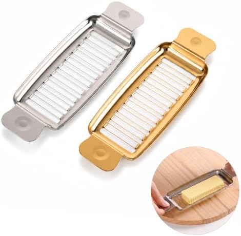 304 Stainless Steel Butter Cutter 2-Pack, Wire Slicer for Soft & Hard Food