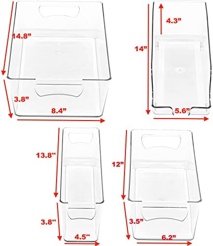 Refrigerator Storage Organizer Bins, Assorted Set of 6