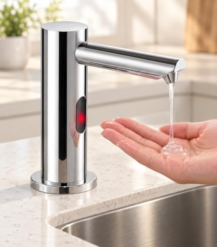 Automatic Touchless Soap Dispenser for Kitchen Sink, 33.8 oz Bottle, Silver