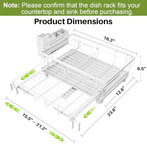 Dish Drying Rack - Extendable Dish Rack, Drying Rack Kitchen