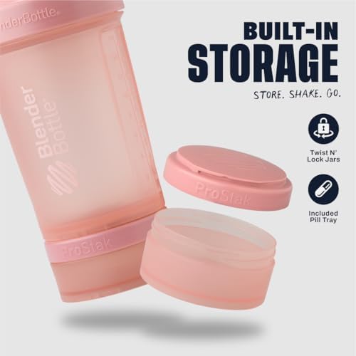 ProStak Plastic Pill Organizer and Storage 22 oz Rose Pink
