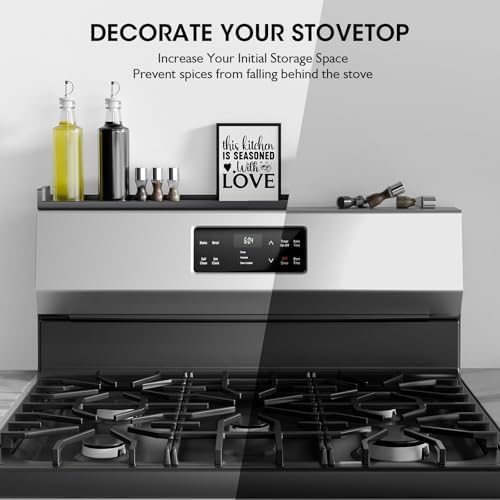 30" Adjustable Magnetic Stove Top Shelf, Matte Black