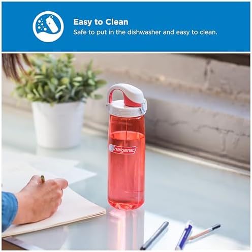 Nalgene 24 oz On The Fly Lock-Top Water Bottle, Clear w/Sprout - Image 3