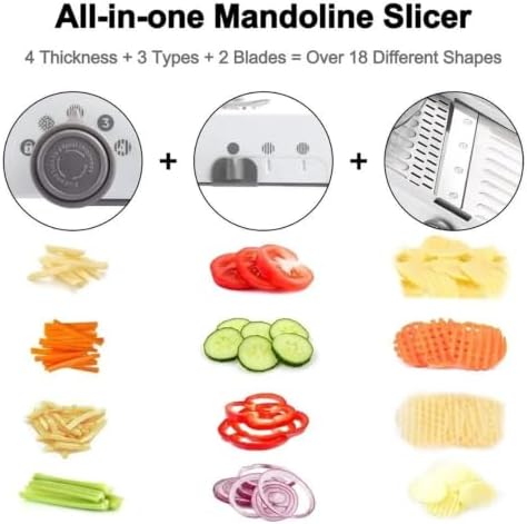 18-in-1 Adjustable Mandoline Slicer Stainless Steel Vegetable Cutter Grater - Image 4