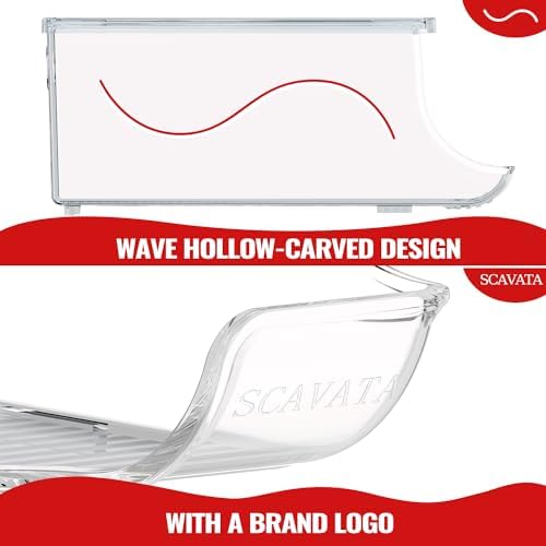 2 Pack Stackable Refrigerator Organizer, Soda Can Dispenser Pop Cans Container Beverage Holder with Lid for Fridge, Freezer, Kitchen, Clear Plastic Storage Bins-Holds 10 Cans Each