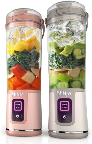 Ninja Blast Two-Pack Portable Blender, 18oz, Peach & Stone, BC155PS by Unknown