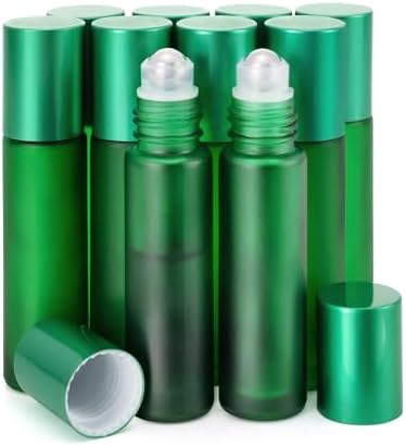 Kesell 10ml Green Glass Roller Bottles, 10-Pack by Kesell