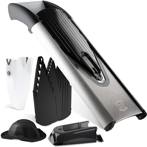 Börner by Reston Lloyd Mandoline Slicer V6 (Professional Set) • Stainless Steel Slicer with V-Blade • Adjustable Kitchen Slicer for Vegetables & Fruits • Various Thicknesses & Grater by B%C3%B6rner