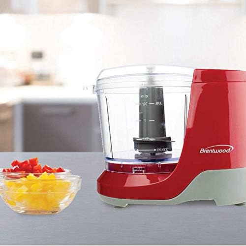 Brentwood MC-109R 1.5 Cup Mini Food Chopper, Red - Image 2
