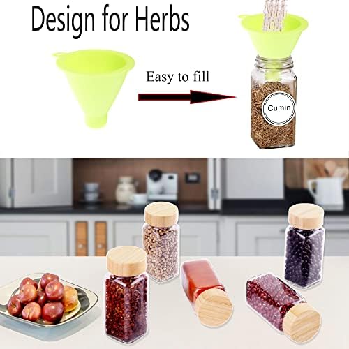 48 Pcs 4 oz Glass Spice Jars with 806 Spice Labels, Bamboo Lids