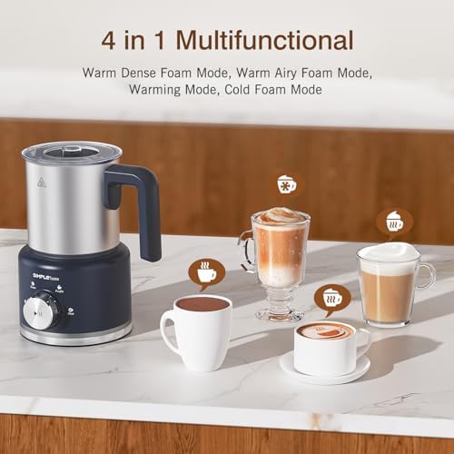 SIMPLETASTE Milk Frother, 4 in 1 Electric Milk Steamer, 16.91oz/500ml Automatic Warm and Cold Foam Frother for Coffee, Latte, Macchiato, Cappuccino, Hot Chocolate, Easy to Clean - Image 2