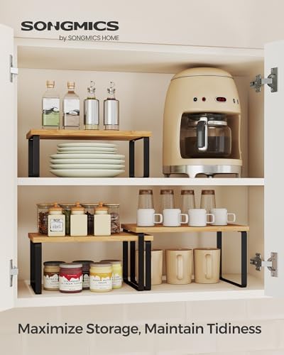 Cabinet Organizer Shelf, Set of 3 Spice Rack, Kitchen Storage