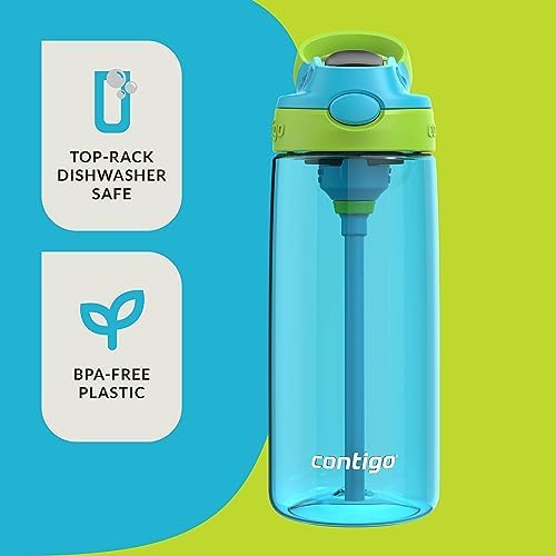 Kids Water Bottles, Cleanable Straw, BPA-Free, 20oz, 2-Count