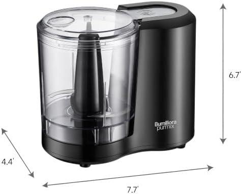 Food Chopper Electric 3-Cup, Pulse & Stainless Steel Blade, Black