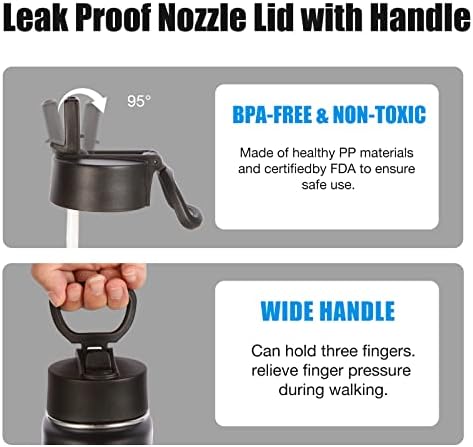 22oz Insulated Water Bottle with Straw Lid, Mix, 4-Pack