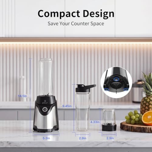COKUNST Smoothie Blender, Personal Blender with 2 To-Go Cups & Lids, Black - Image 6