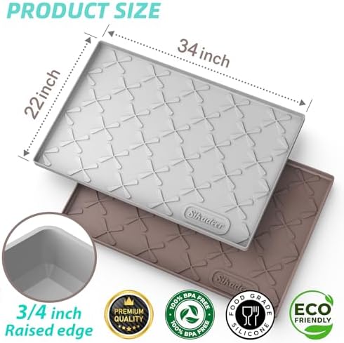 Waterproof Under Sink Mat 34"x22", Kitchen Cabinet Protector Liner