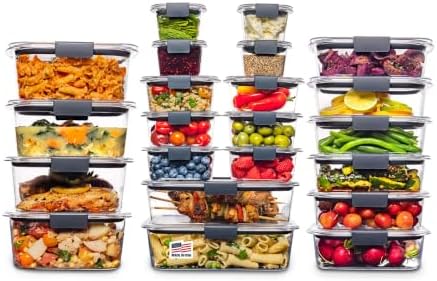 Brilliance BPA Free 44-Piece Food Storage Containers Set Airtight Leak-Proof with Lids for Meal Prep Lunch and Leftovers