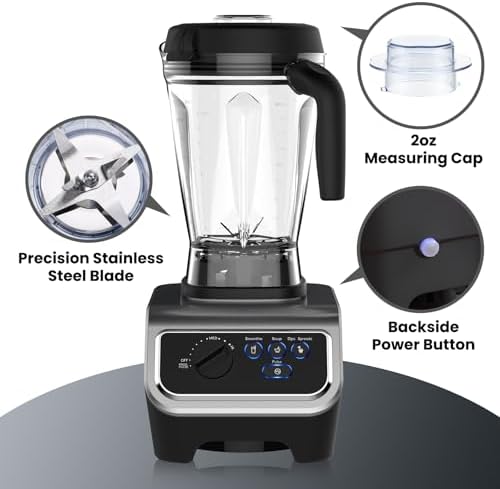 1500w Blender for Kitchen with Pre-set Blending Programs, 64oz Heavy Duty Profession-grade Blender for Smoothies, Soups, Dips, Nut Butters, BPA-Free Tritan Jar