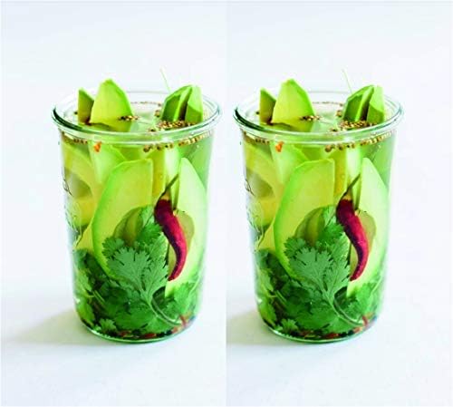 Canning Jars 742 Mold Jars made of Transparent Glass - Eco-Friendly Canning Jar - Storage for Food, Yogurt with Air Tight Seal and Lid - 1/2 Liter Tall Jar Set - (2 Jars)