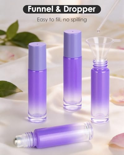 Essential Oil Roller Bottles - 12 Pack Refillable 10ml Glass Roller Bottles - Image 5