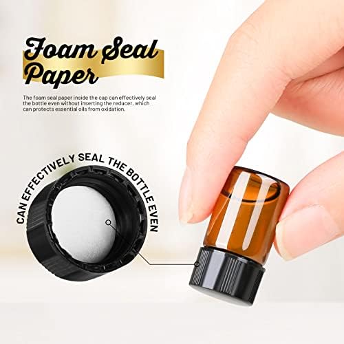 Teenitor 100Packs Essential Oil Bottles, Amber Glass Bottle, Essential Oil Bottle 2Ml Bottles, Small Oil Vial Sample Bottles 2ML 0.068OZ - Image 4