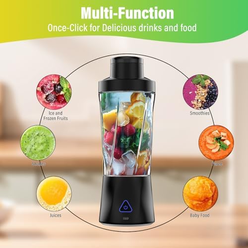 Portable Blender, 360 Watt Personal Blender Shakes and Smoothies, Black - Image 2