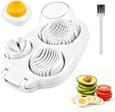 Egg Slicer for Hard Boiled Eggs, 3-in-1 Stainless Steel Egg Cutter by Unknown