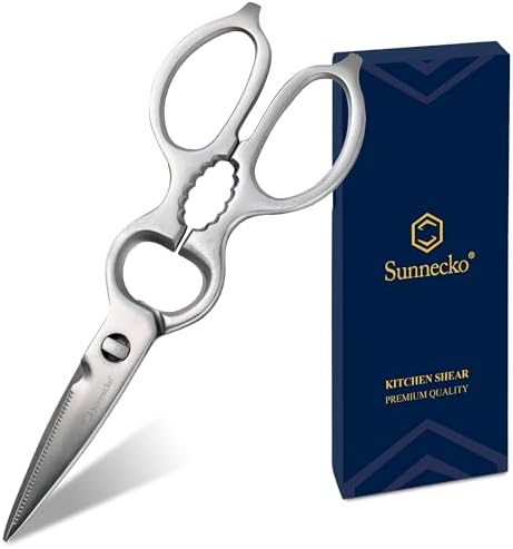 Heavy Duty Kitchen Scissors - Stainless Steel Kitchen Shears, Ultra Sharp Micro Serrated Poultry Shears, Cooking Scissors for Meat, Dishwasher Safe