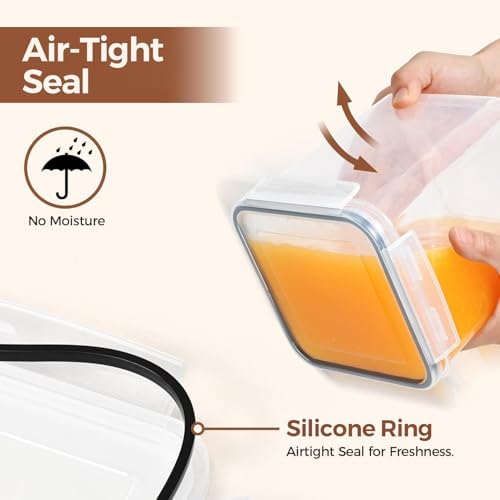 Airtight Flour and Sugar Container 2.6Qt & 5.5Qt 3Pack, Wide Mouth