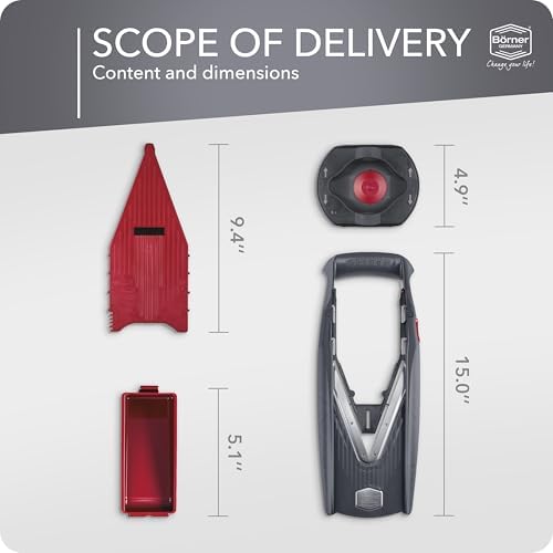 Börner by Reston Lloyd Mandoline Slicer Vital (Basic Set) • V-Slicer with 10 Cutting Styles & Safety Food Holder • Adjustable Kitchen Slicer & Dressing Function - Image 6