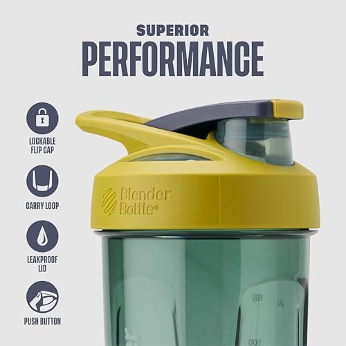 BlenderBottle Sport Flip Tritan Shaker Bottle 28 oz Yellow - Image 2