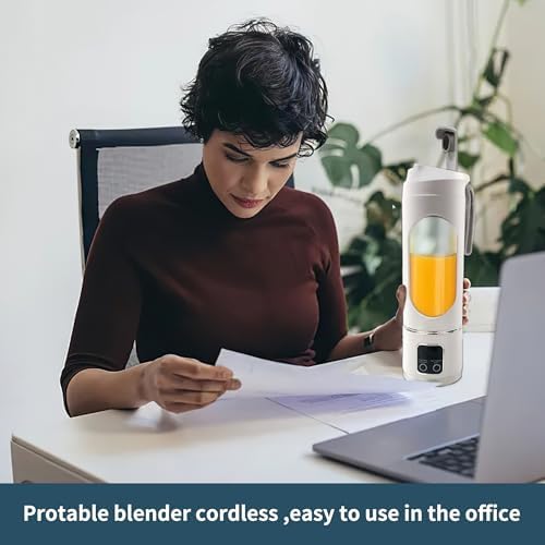 Portable blender Cordless USB-C rechargeable 15OZ juicer cup White - Image 5