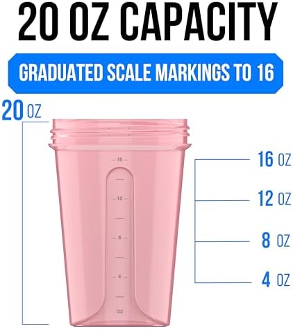 VELOMIX 2 Pack 20oz Protein Shaker Bottle for Protein Mixes, Lavender Glow - Image 4